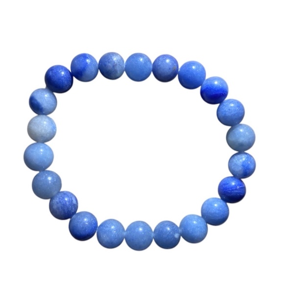 Blue Aventurine All Natural Crystal Stone Healing Properties Stretch Bracelet - Picture 6 of 9